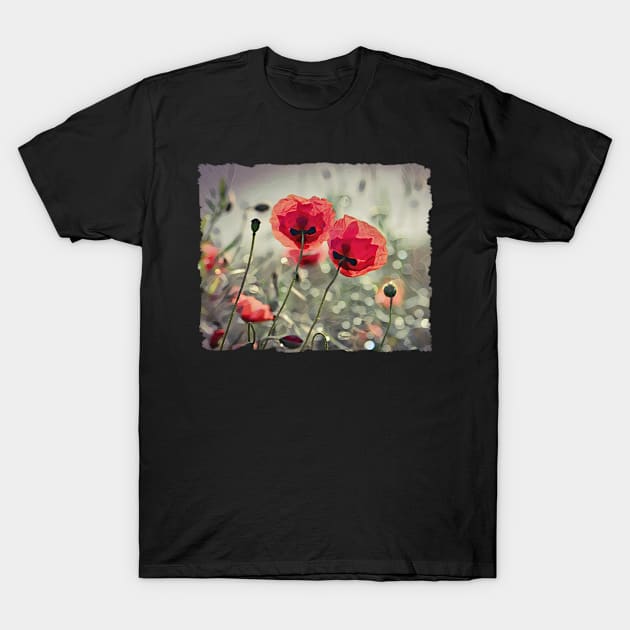 Red Poppies On A Summer Evening T-Shirt by PhotoArts